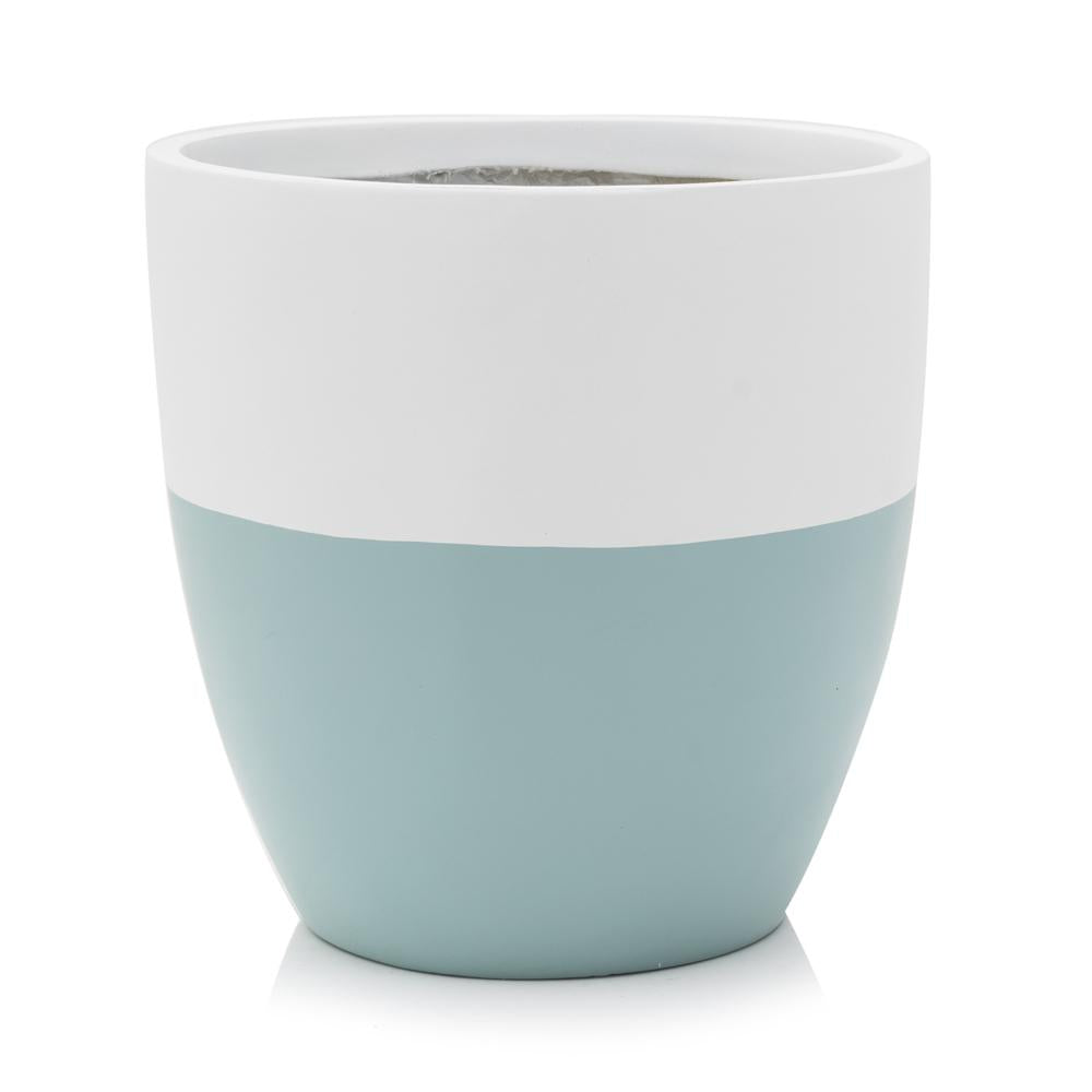 Half Blue and White Planter