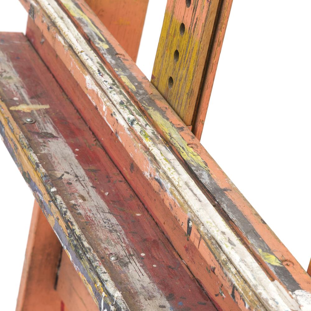 Large Orange Painted Wood Art Easel
