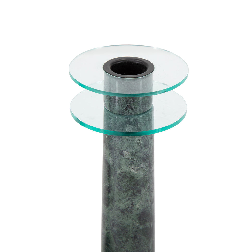 Green Granite Candle Holder Pair