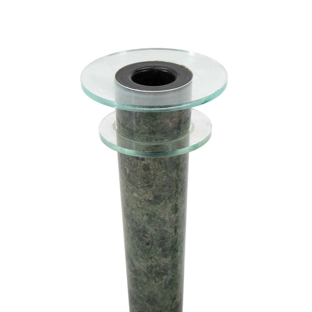 Green Granite Candle Holder Pair