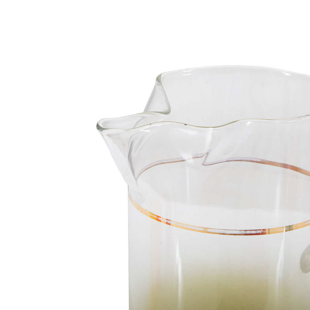 Muted Green Ombre Glass Pitcher