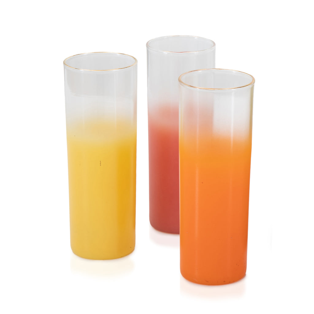 Orange - Red - Yellow Ombre Highball Glasses