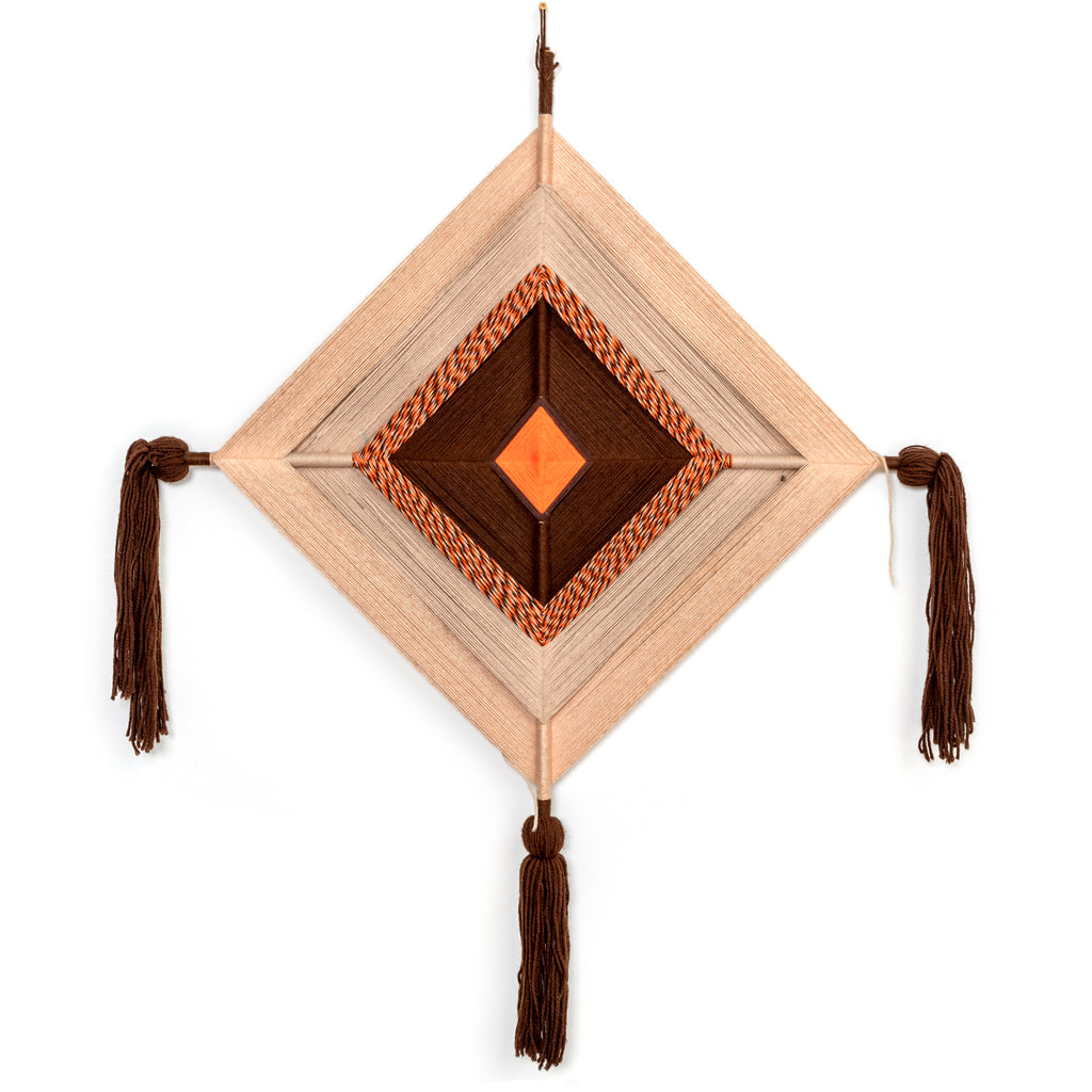 Brown Tan Orange God's Eye Wall Tapestry