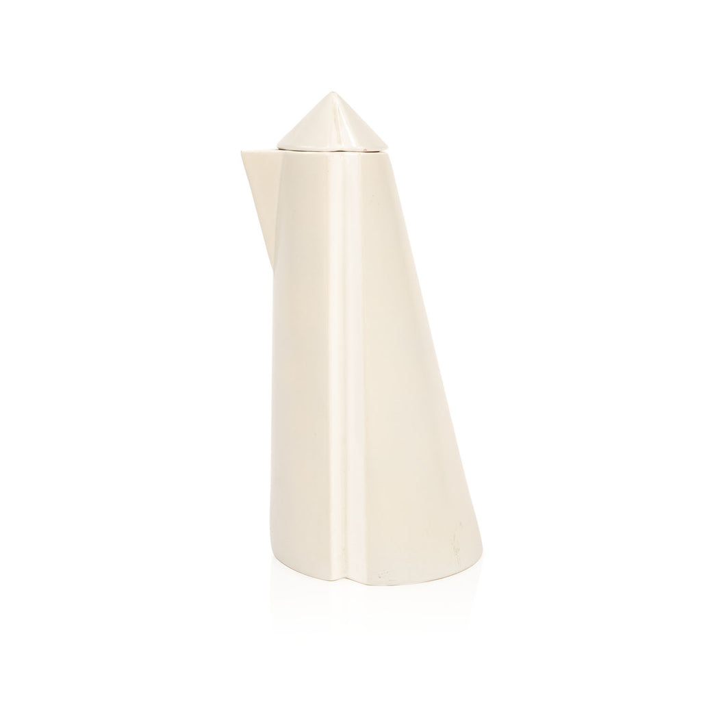 Geometric White Ceramic Modern Pitcher