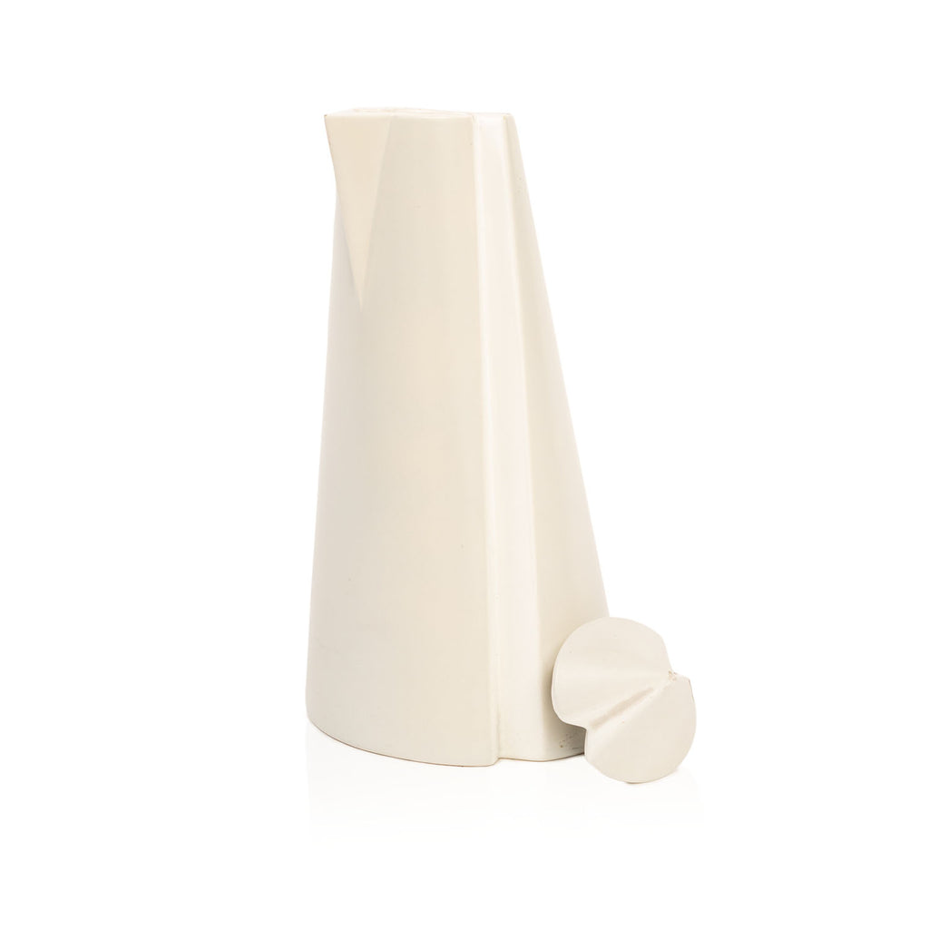 Geometric White Ceramic Modern Pitcher