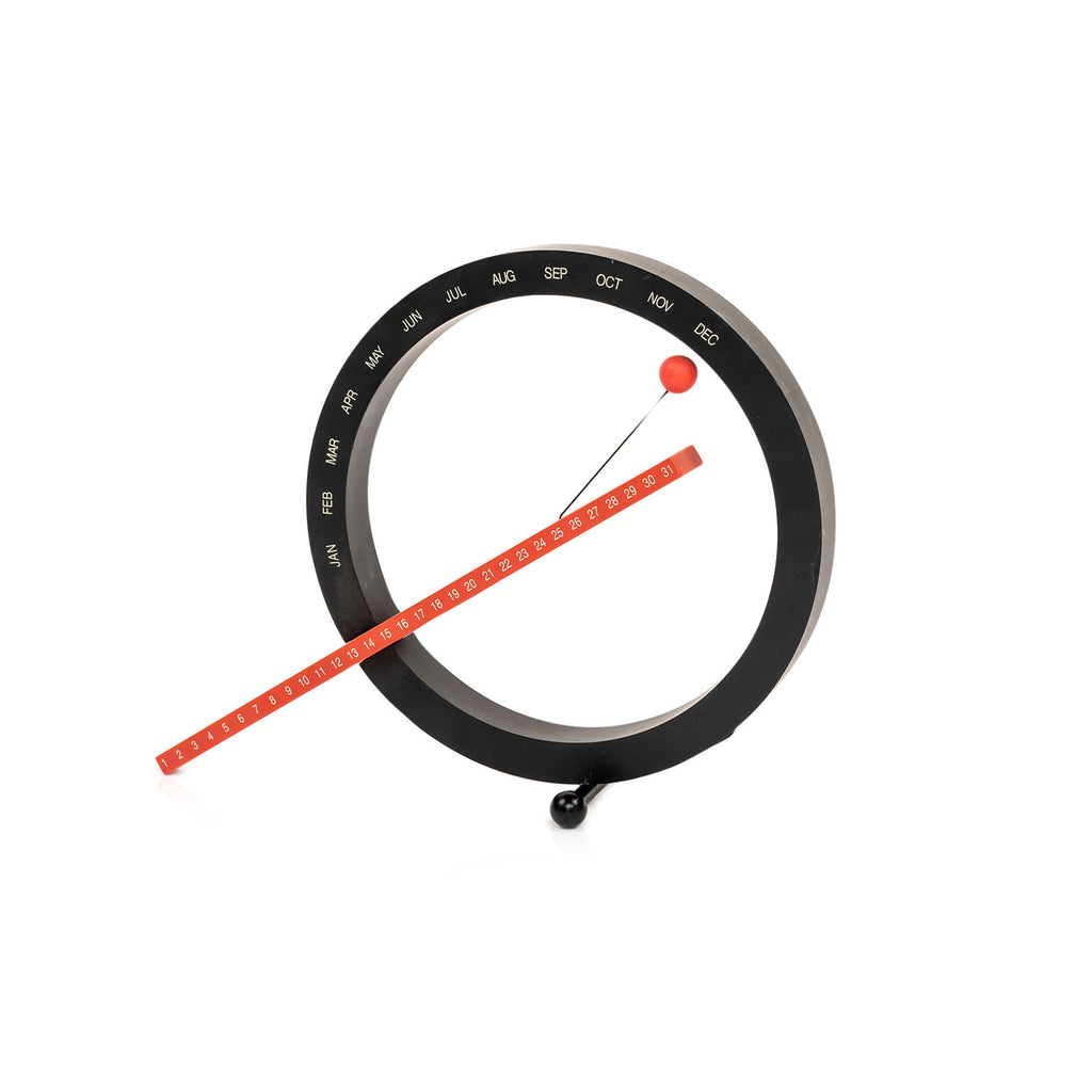 Black & Orange Abstract Circle Minimalist Desktop Calendar