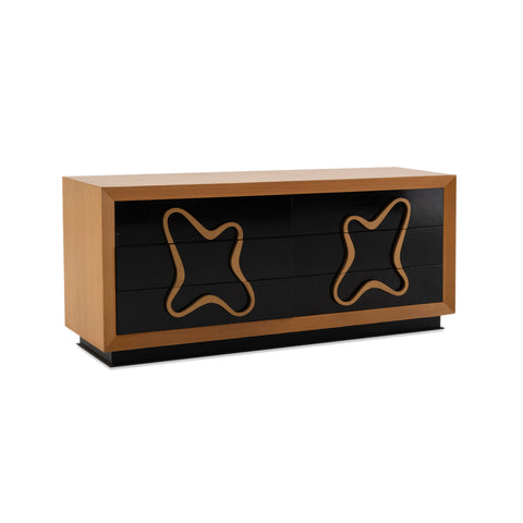 Black Credenza with Modern X Design