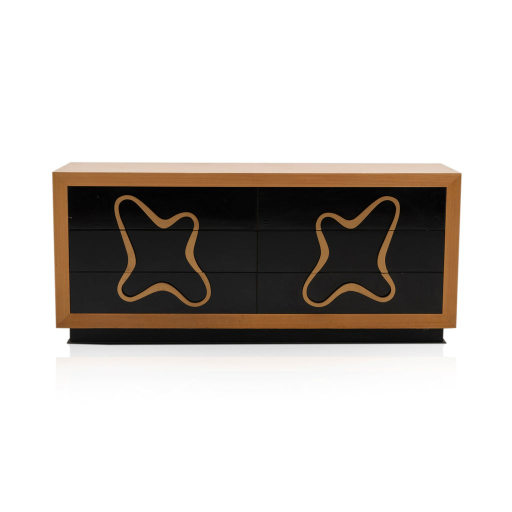 Black Credenza with Modern X Design