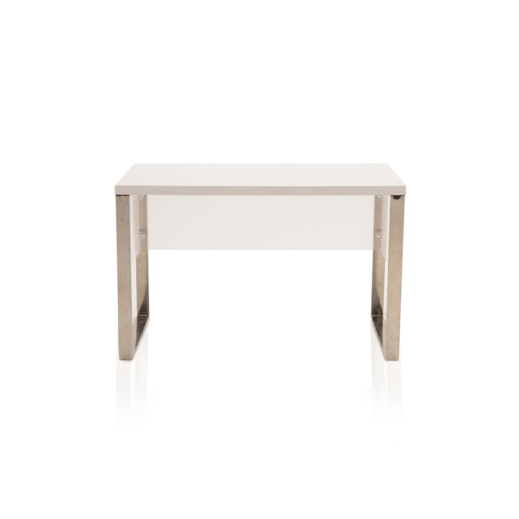 White and Chrome Desk with Floating Panels
