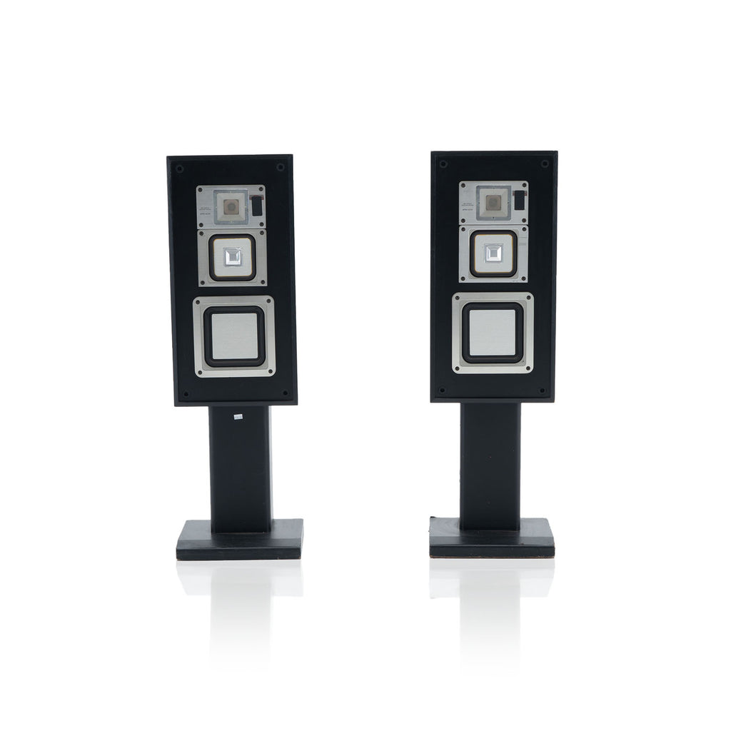Black Rectangular Pedestal Standing Speakers