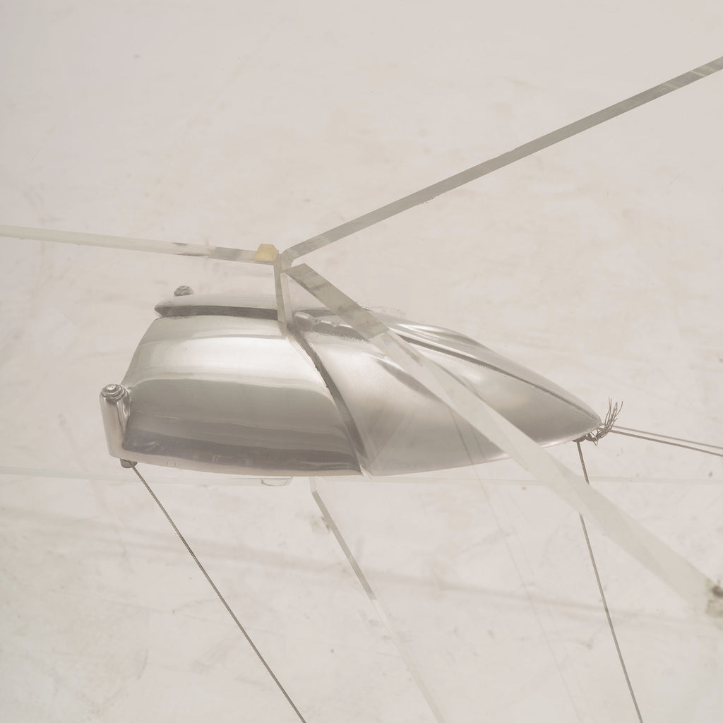 Large Glass and Metal Futuristic Conference Table