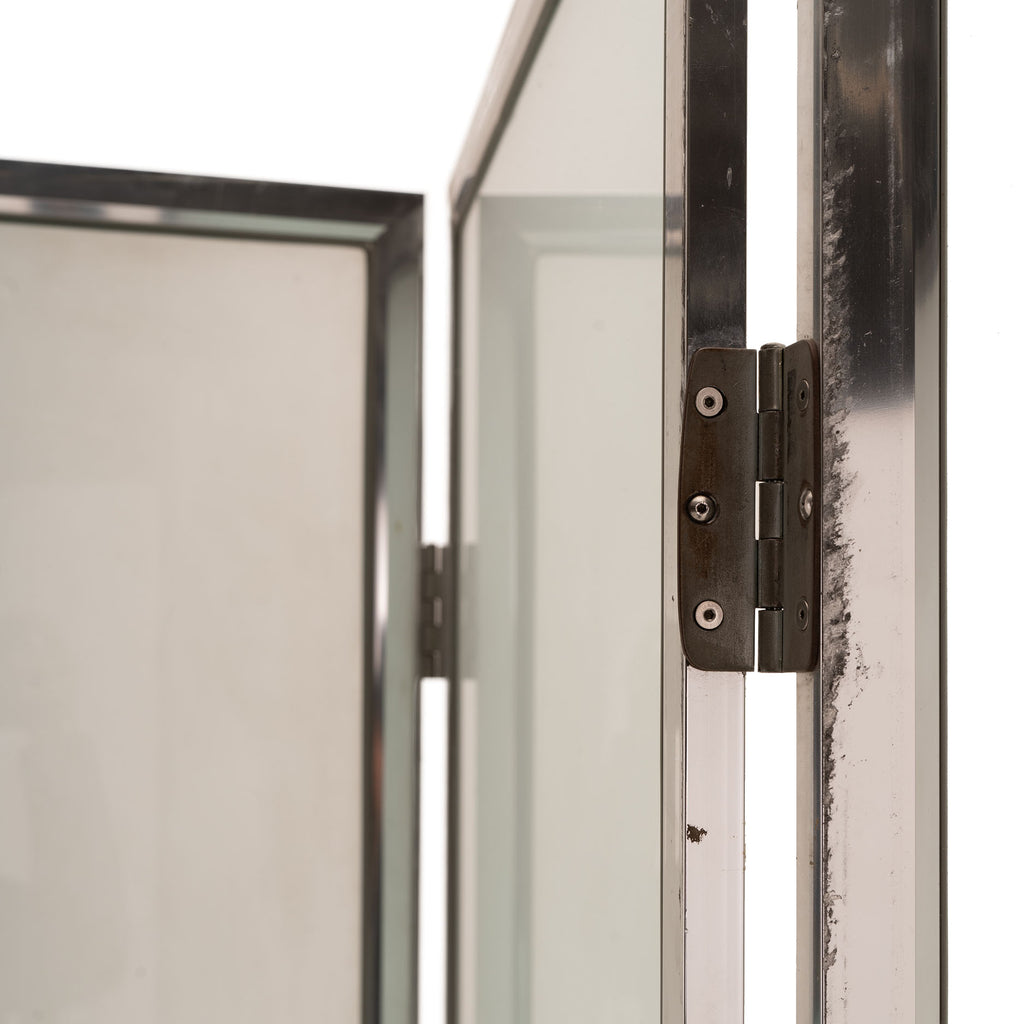 White Glass 4 Panel Room Divider