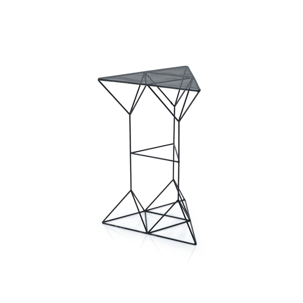 Black Geometric Wire Side Table