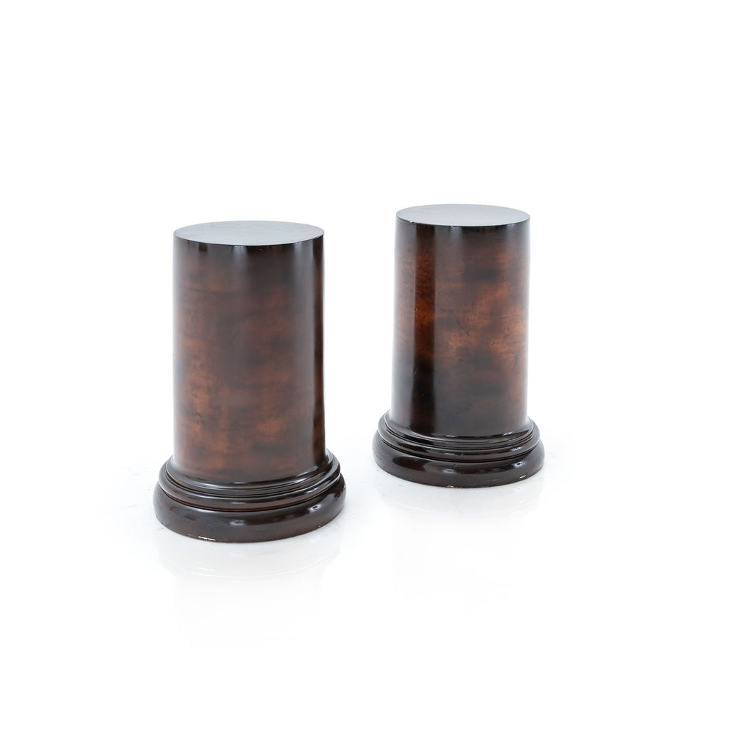 Brown & Black Lacquer Roman Pedestal