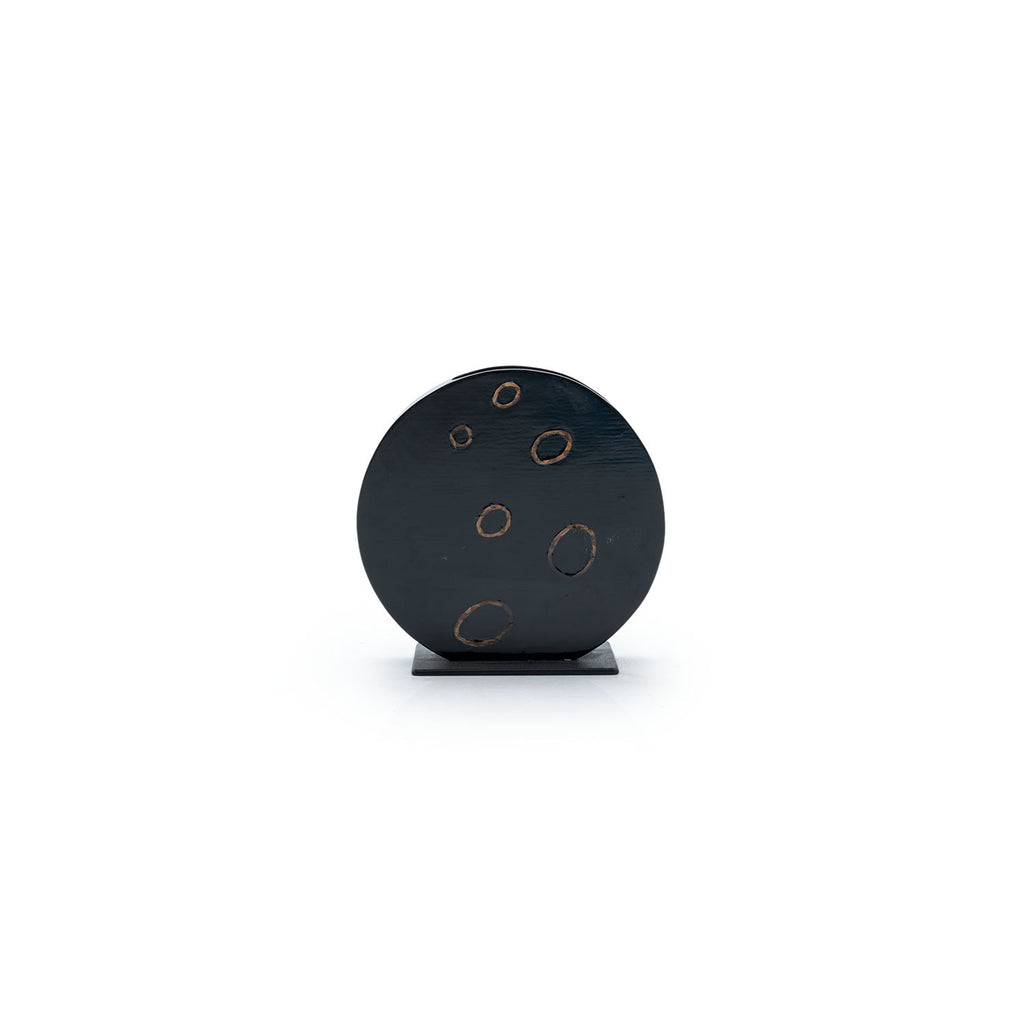 Black Modern Flat Circle Vase
