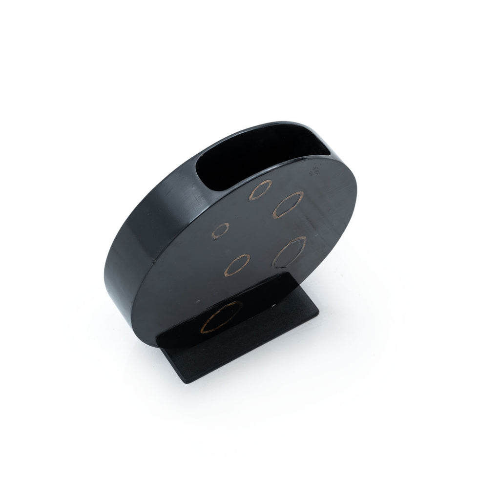Black Modern Flat Circle Vase