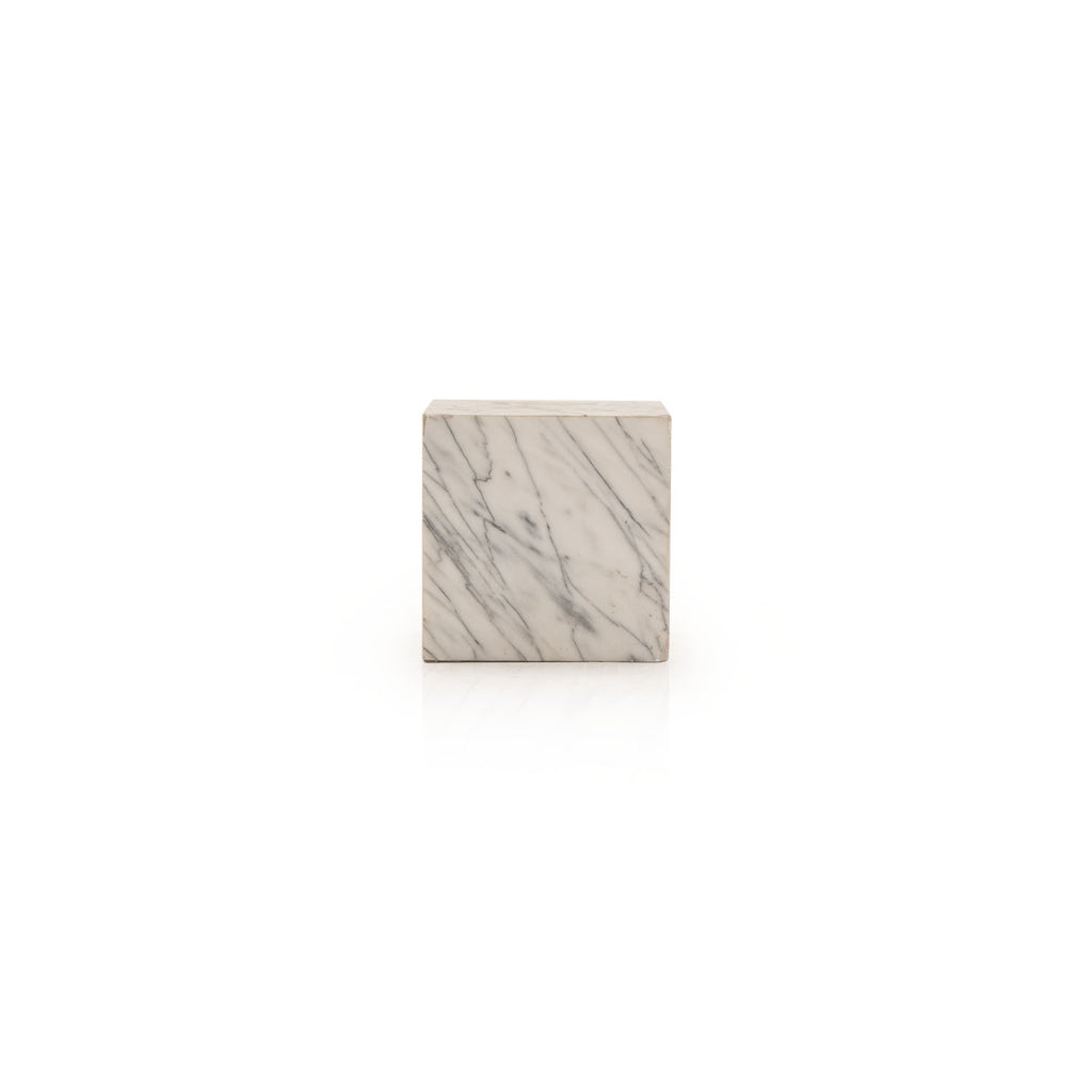 White Marble Cube Pedestal