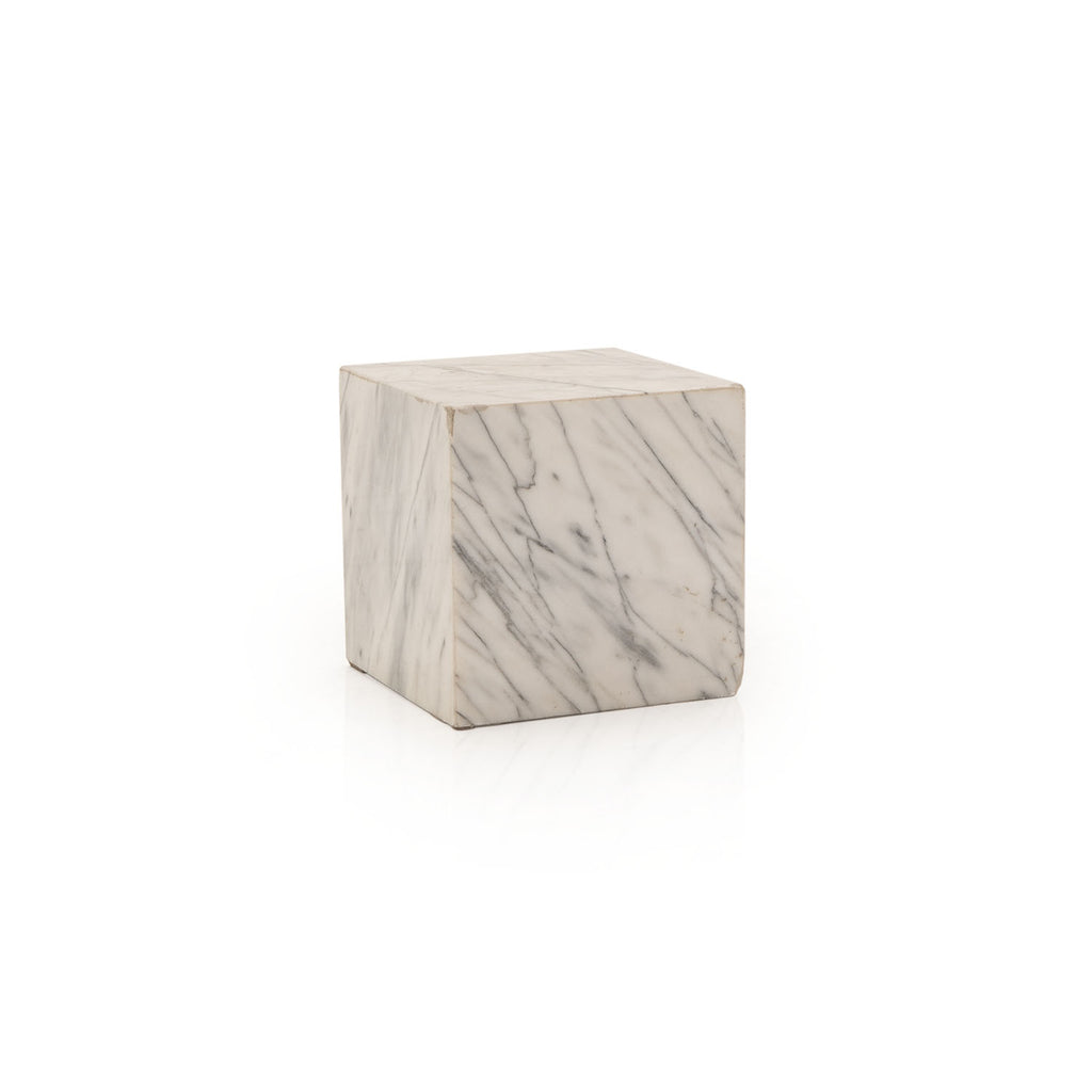 White Marble Cube Pedestal