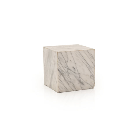 White Marble Cube Pedestal