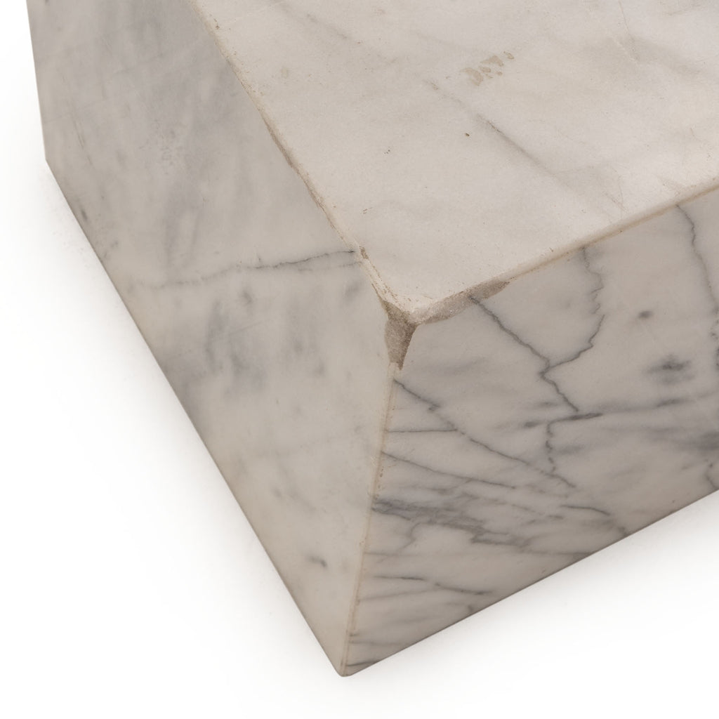 White Marble Cube Pedestal