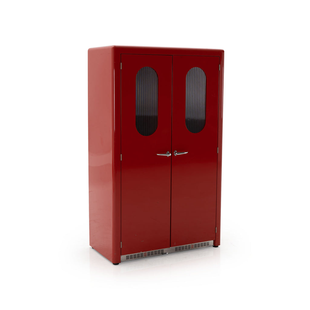 Red Metal Wardrobe Storage Cabinet