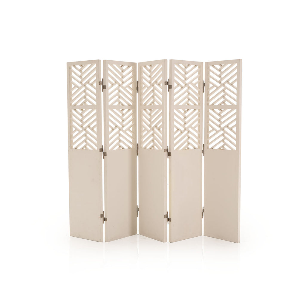 Off White Cutout Room Divider Screen