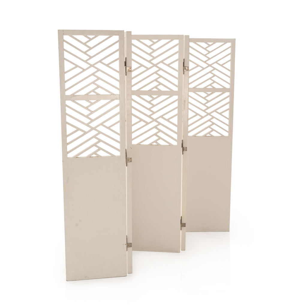 Off White Cutout Room Divider Screen