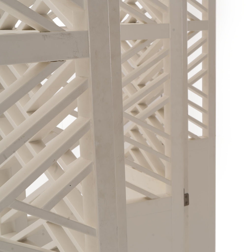 Off White Cutout Room Divider Screen