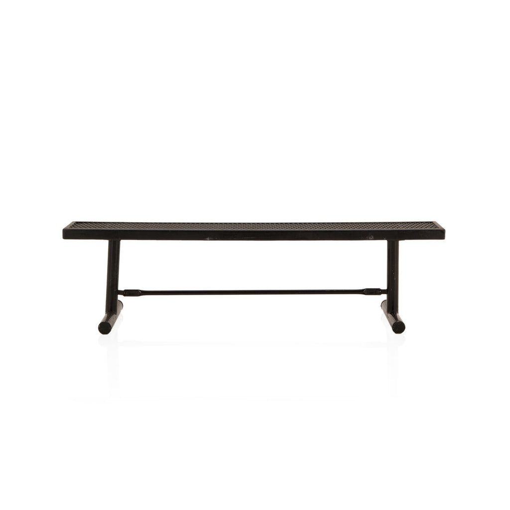 Black Perforated Metal Locker Room Bench