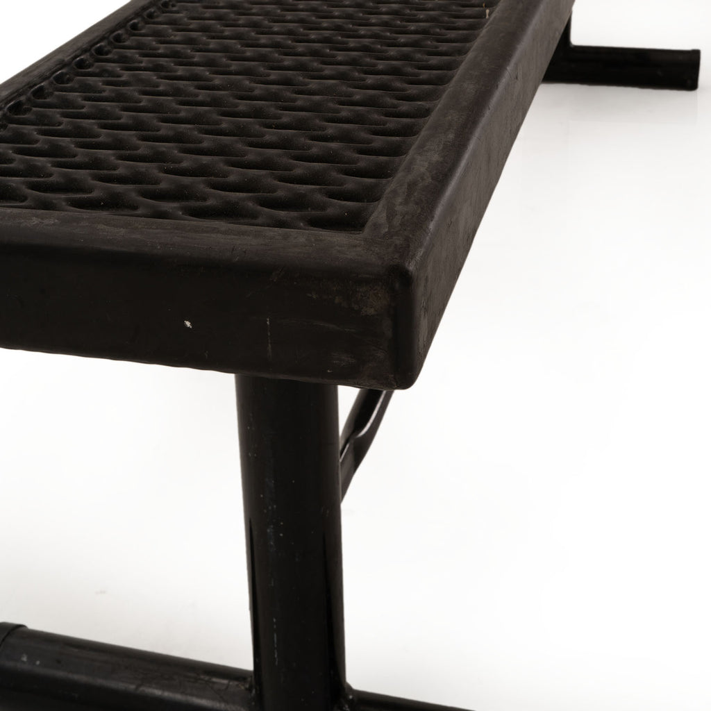 Black Perforated Metal Locker Room Bench