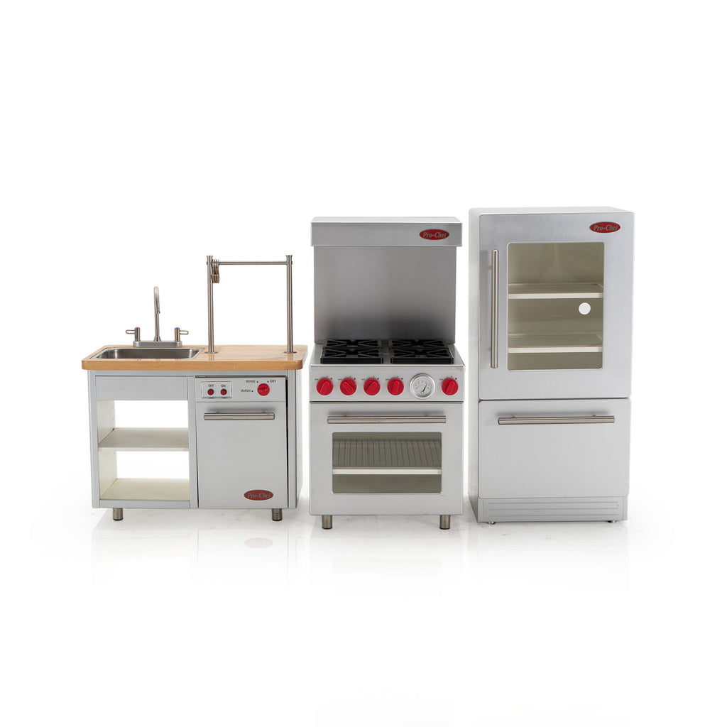 Silver "Pro-Chef" Children's Toy Refrigerator