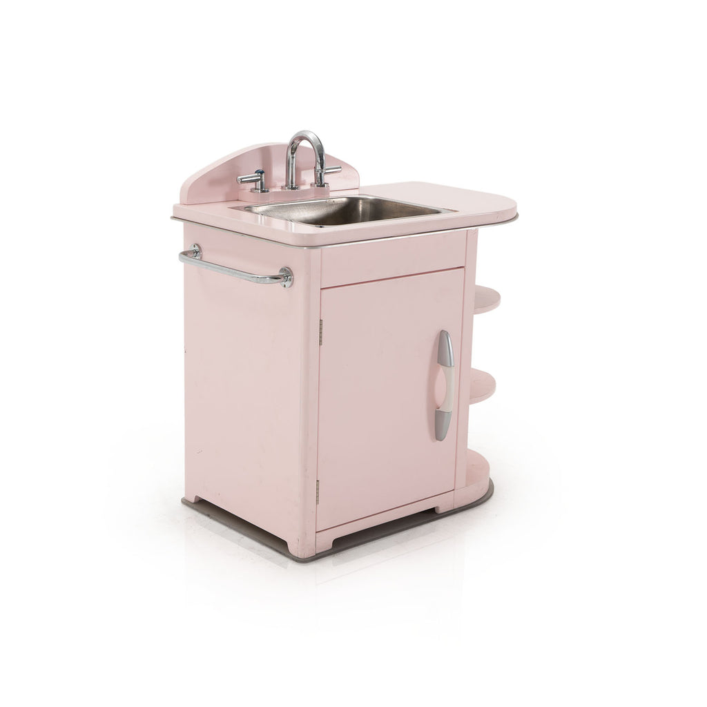Pink Vintage Children's Toy Sink Unit