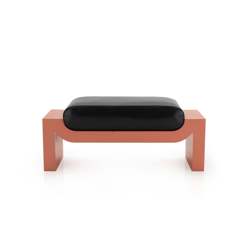 Pink & Black Leather Cushion