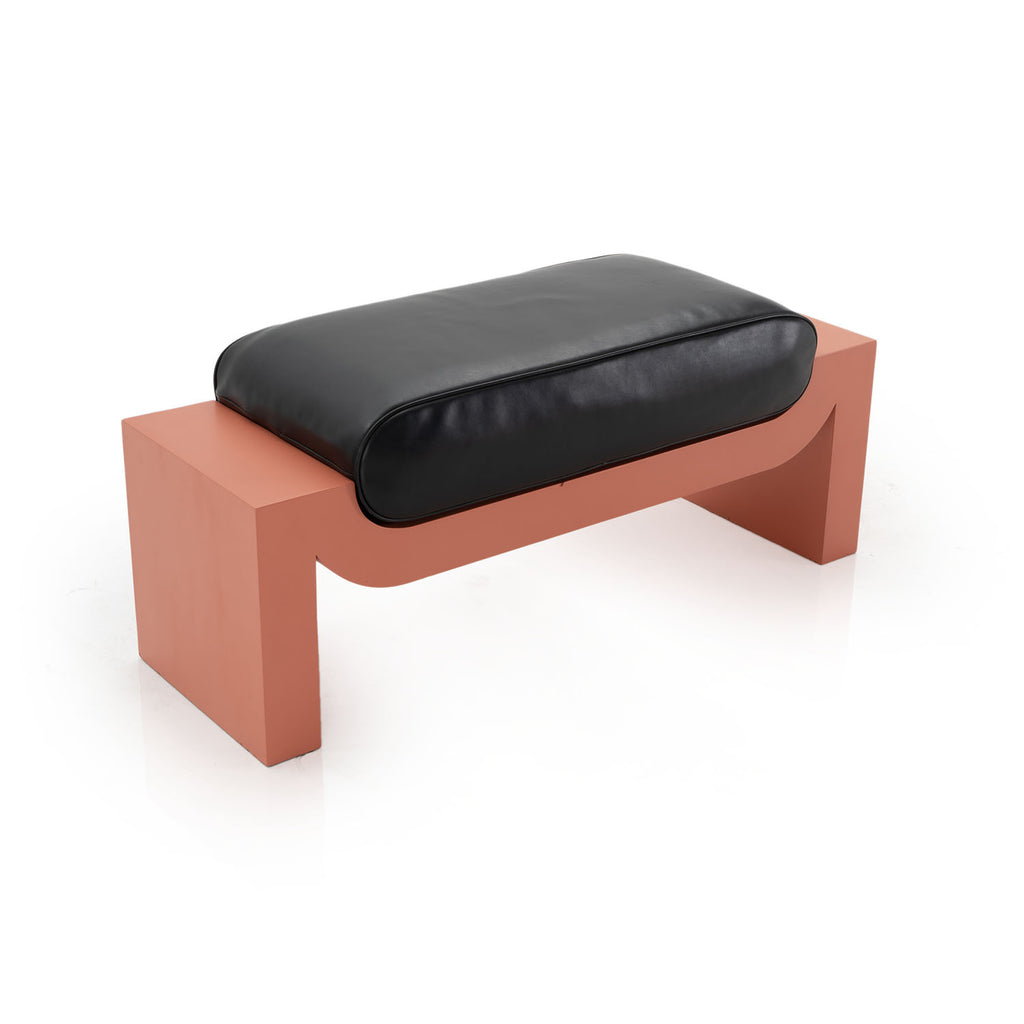 Pink & Black Leather Cushion