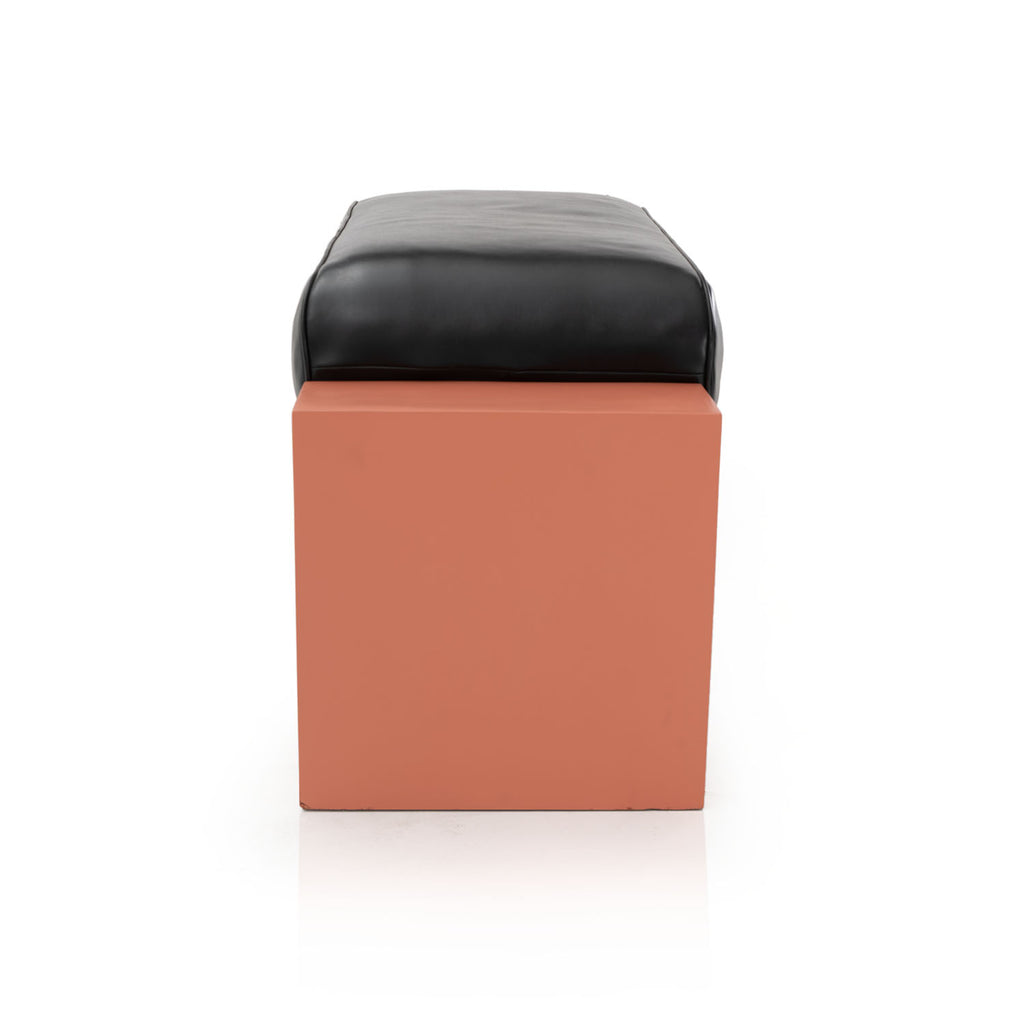 Pink & Black Leather Cushion