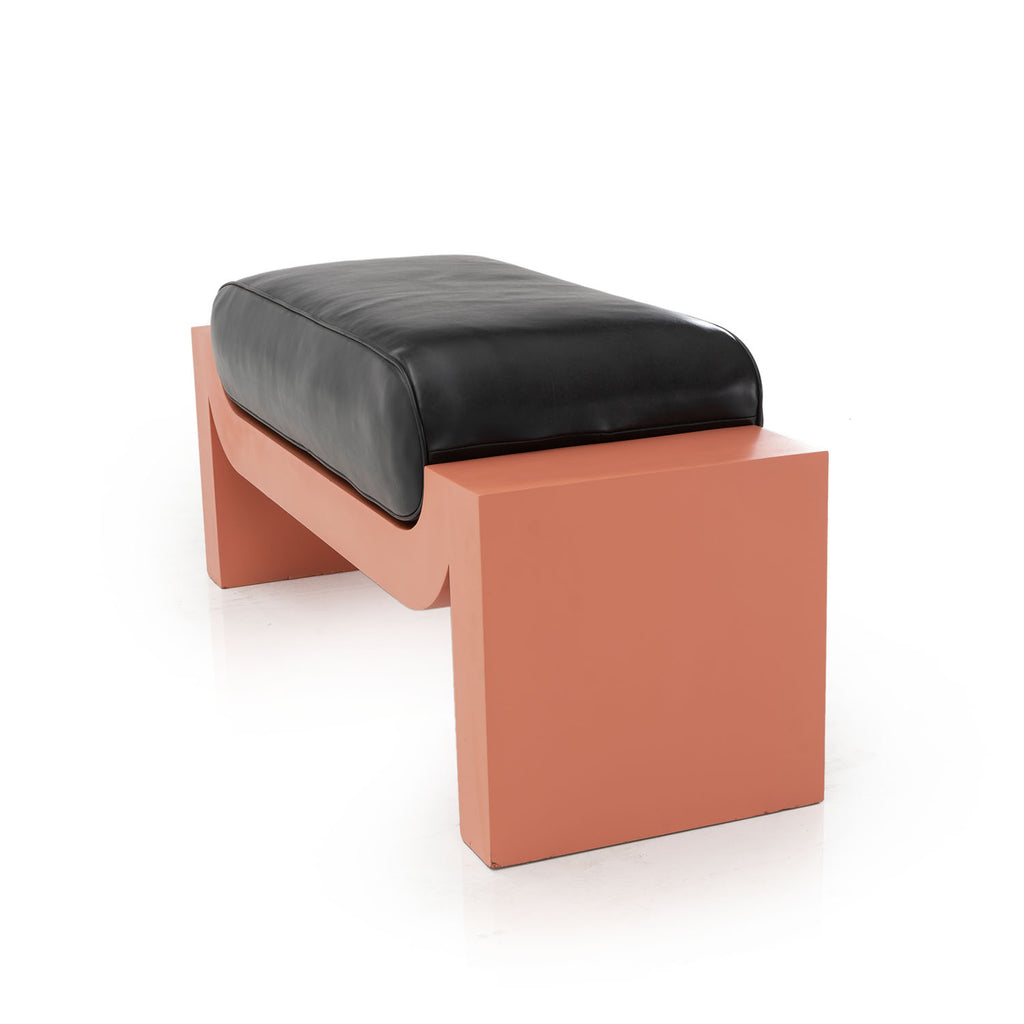 Pink & Black Leather Cushion