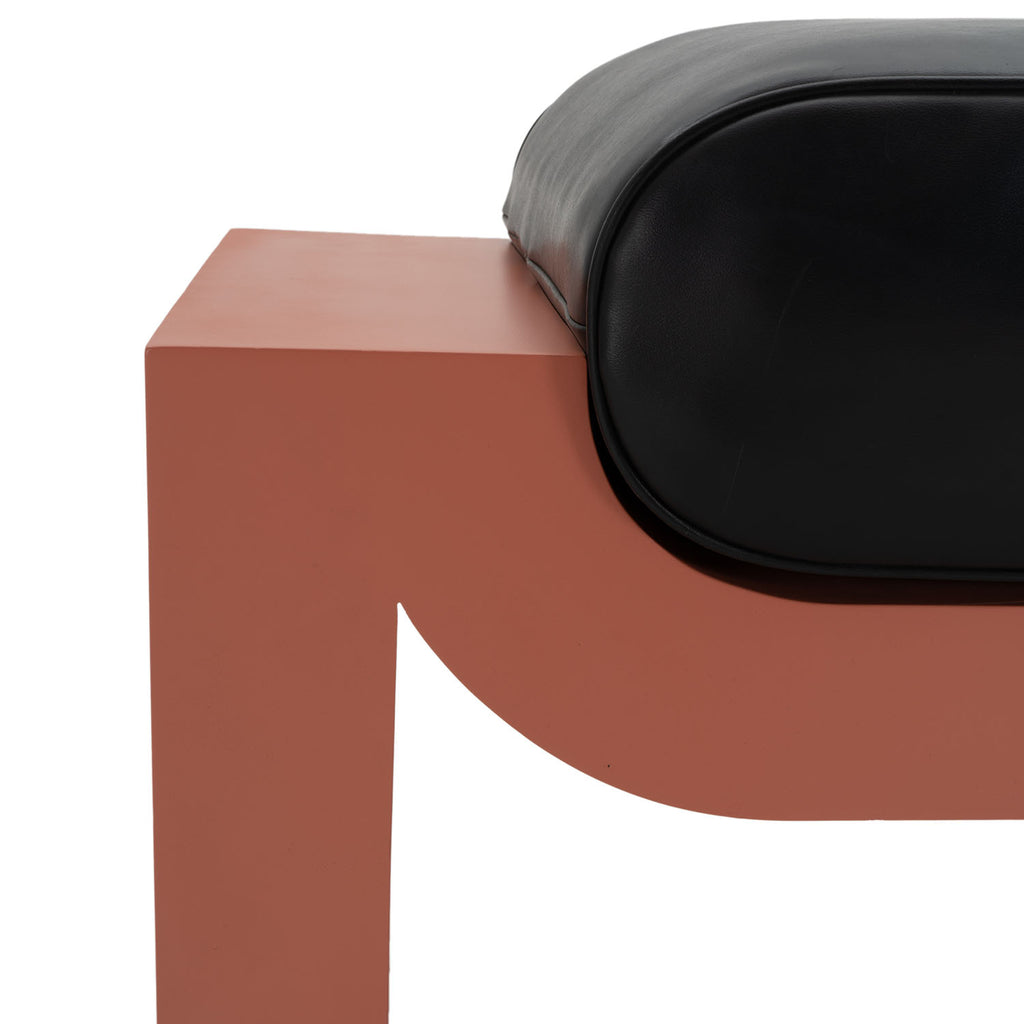 Pink & Black Leather Cushion