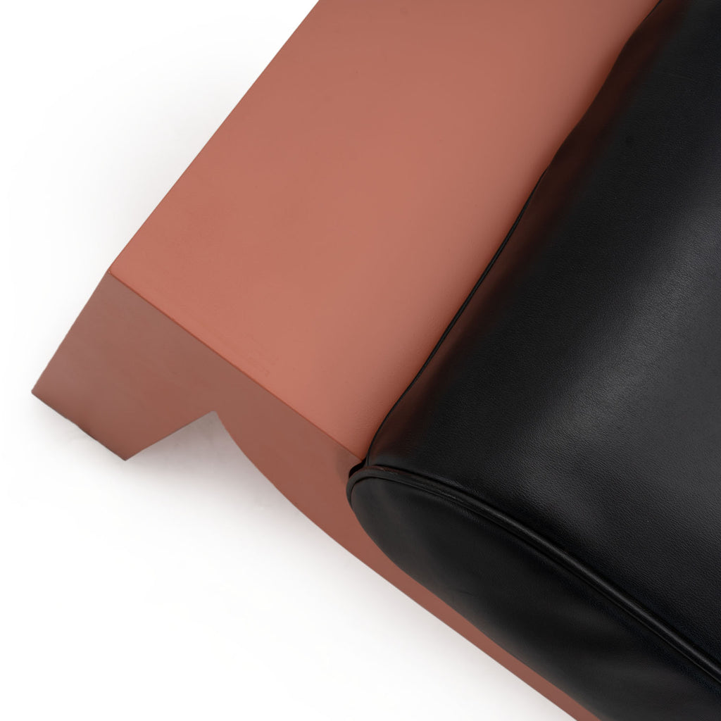 Pink & Black Leather Cushion