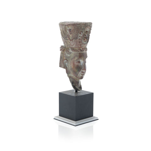 Carved Stone Asian Bust Sculpture