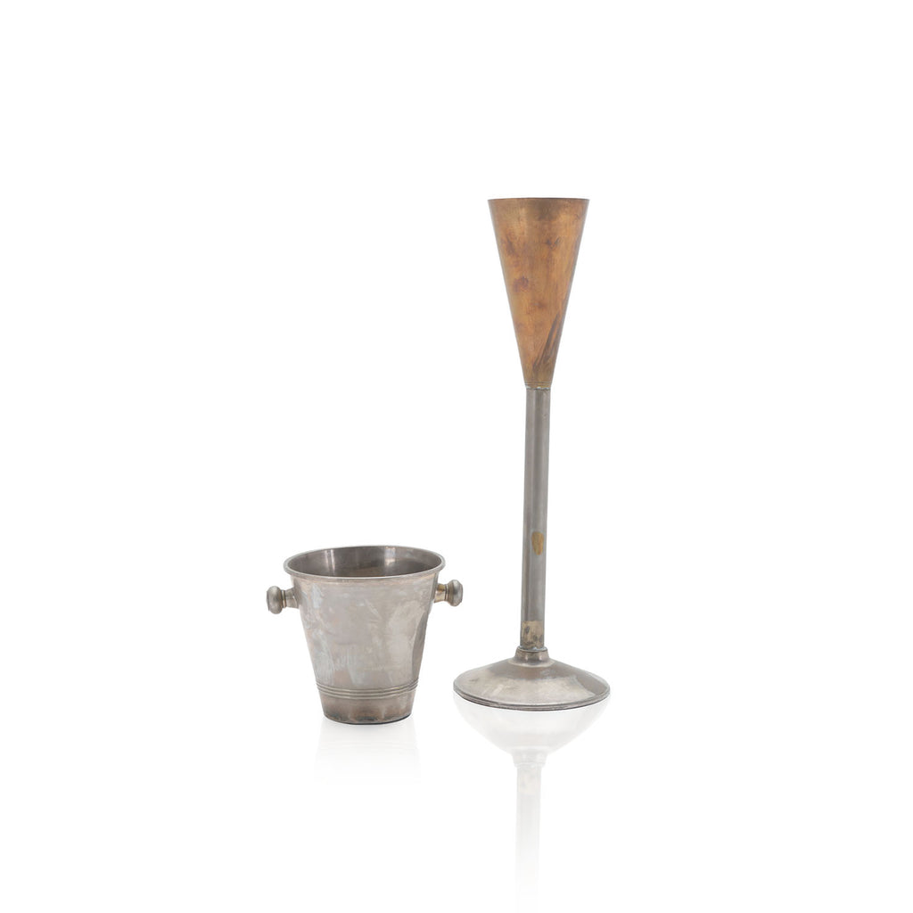 Metal Cone Ice Bucket with Stand