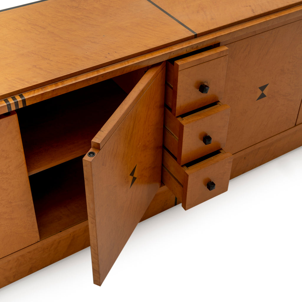 Wood Maple Birdseye Credenza Cabinet