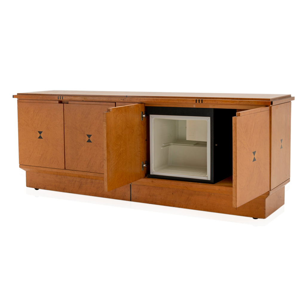 Wood Maple Birdseye Credenza Cabinet