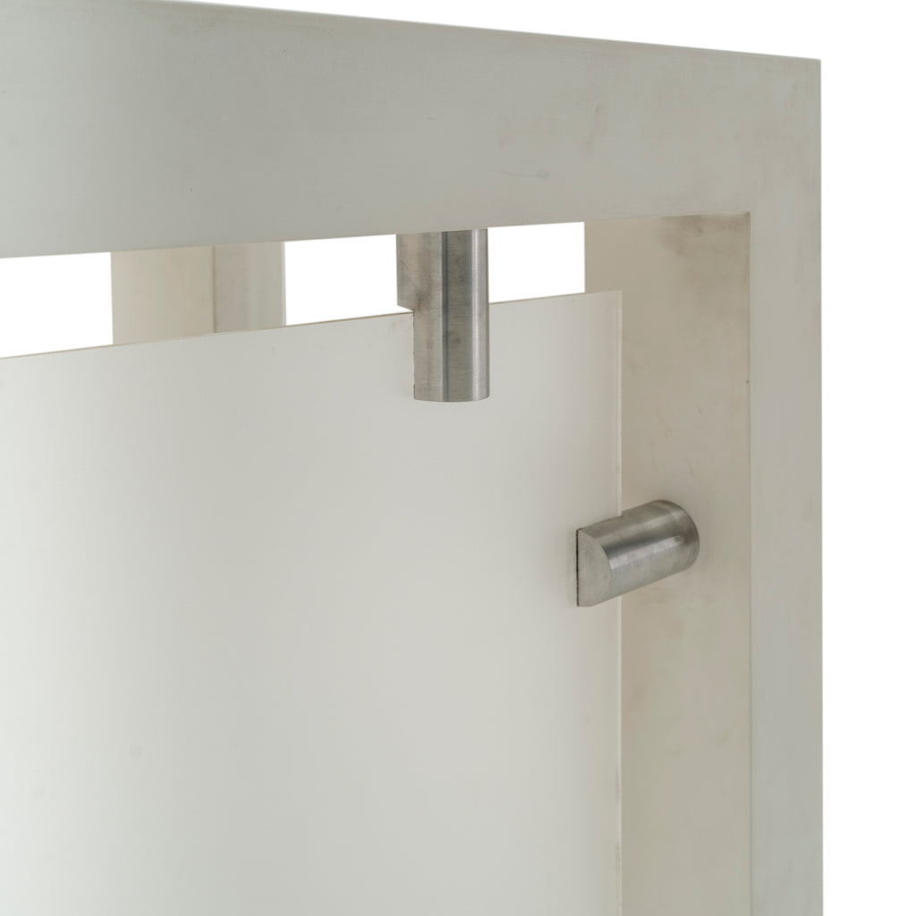Modern White Floating Panel Reception Console Table