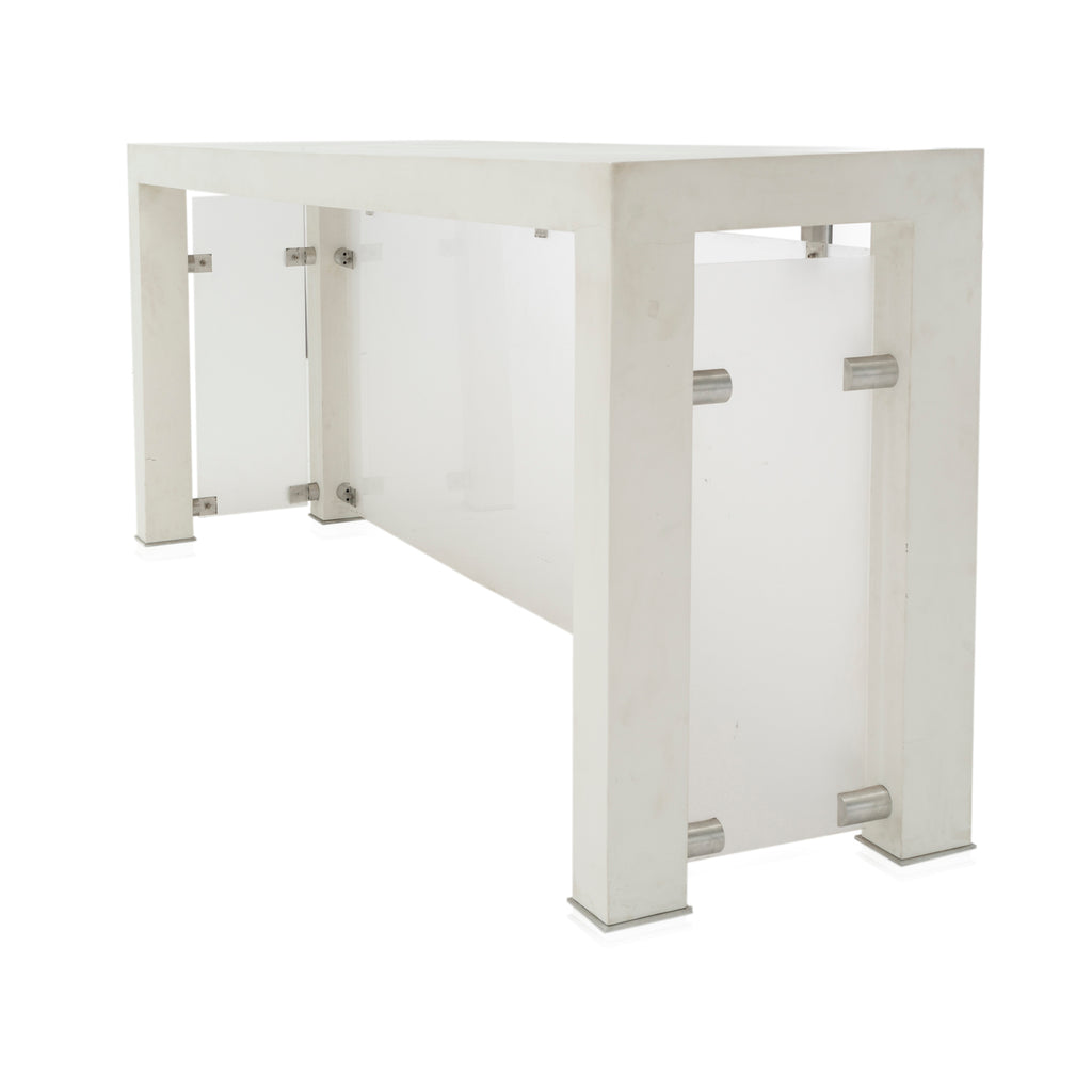 Modern White Floating Panel Reception Console Table