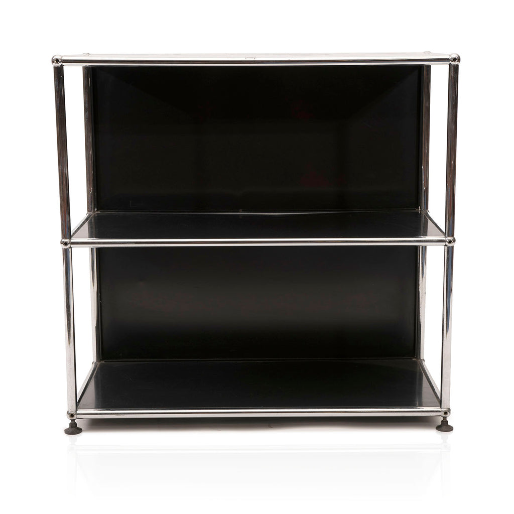 Black and Chrome Haller Office Single Shelf
