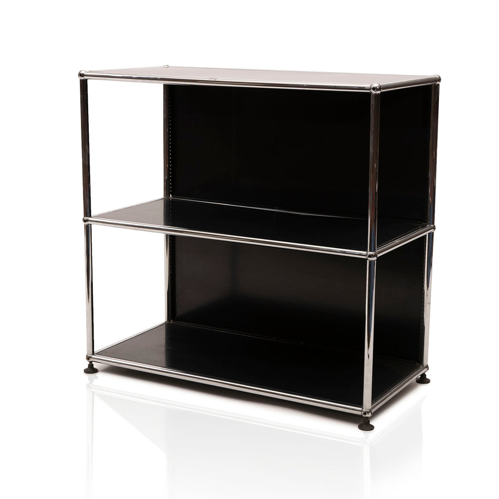 Black and Chrome Haller Office Single Shelf