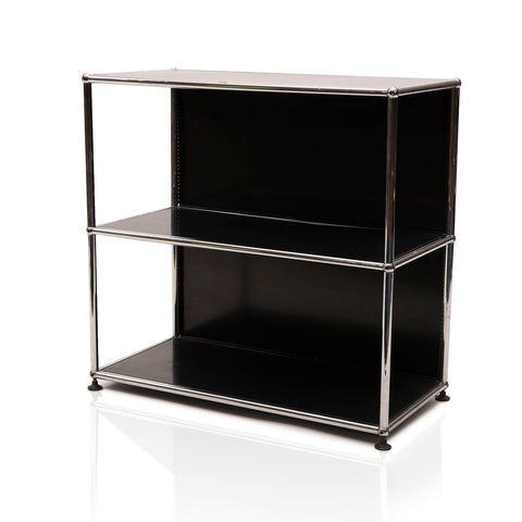 Black and Chrome Haller Office Single Shelf