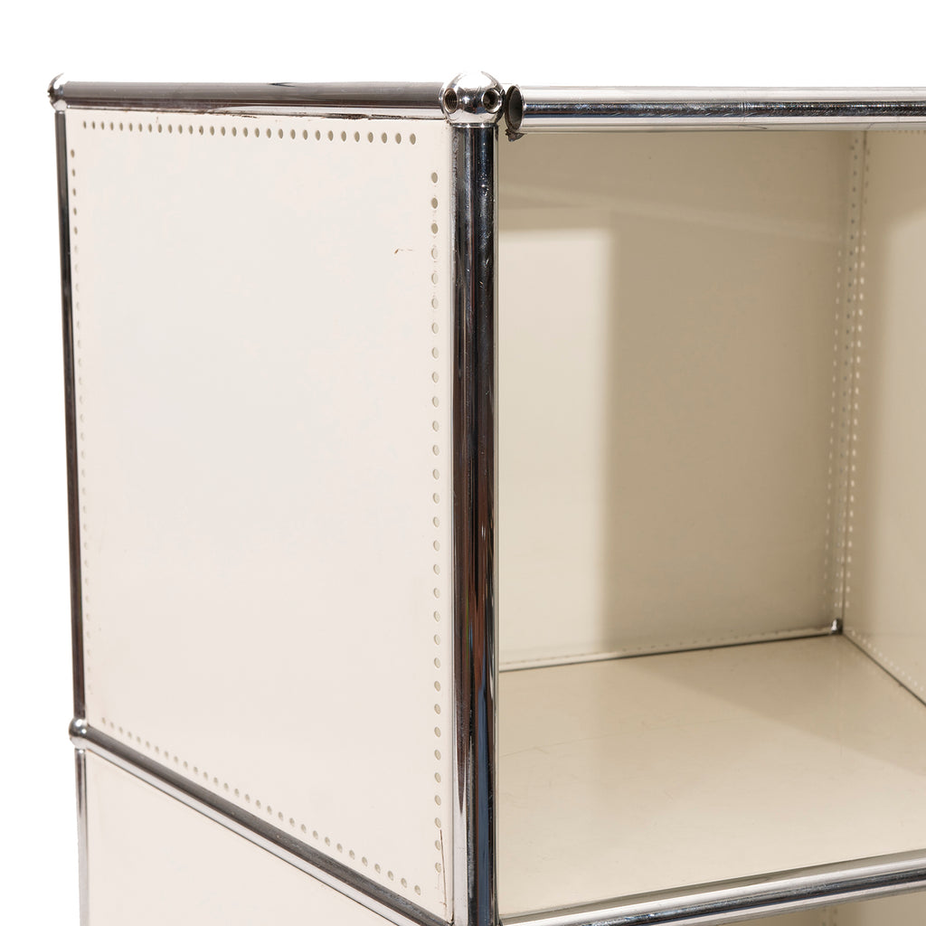White and Chrome Haller Office Shelving Unit