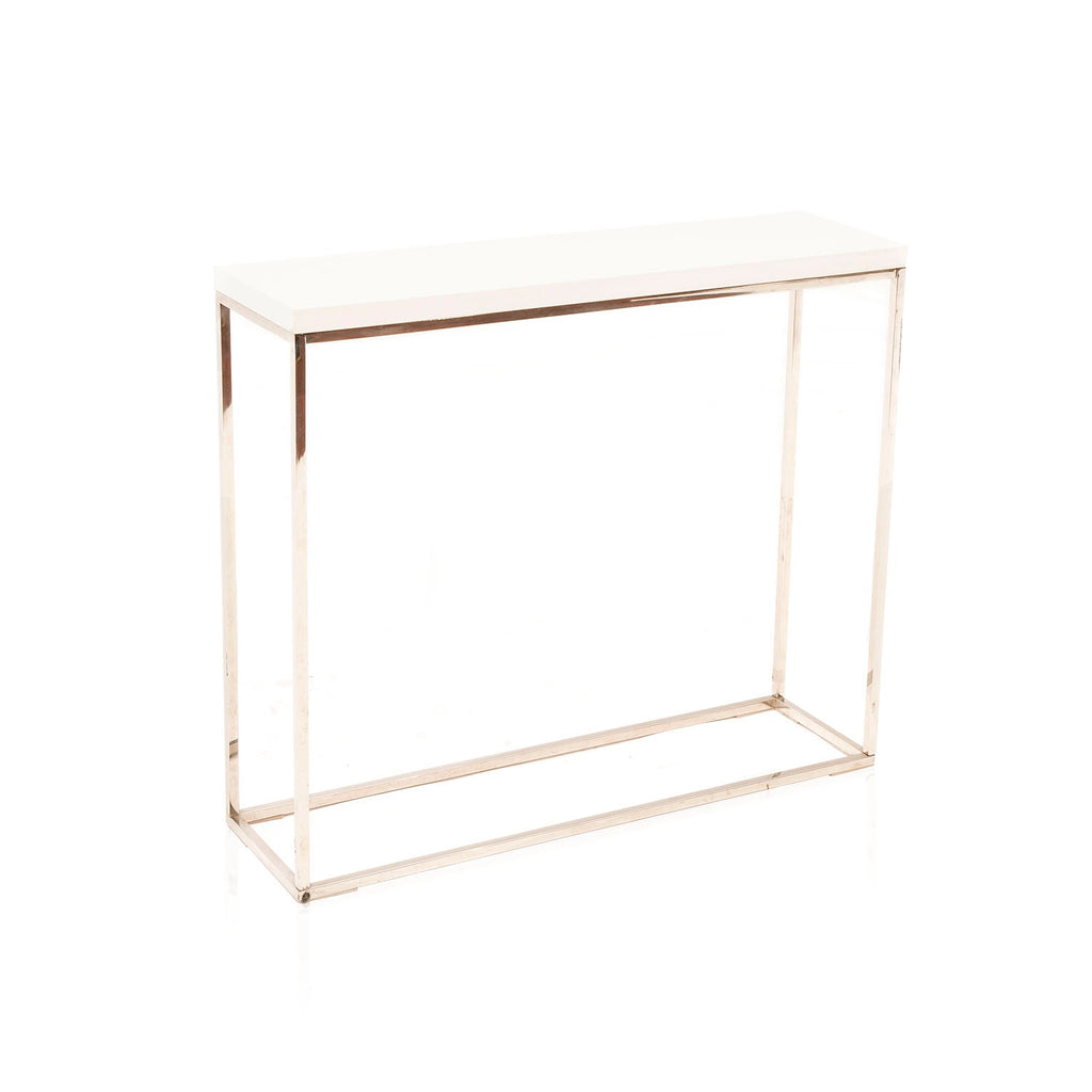 White & Chrome Minimal Console Table