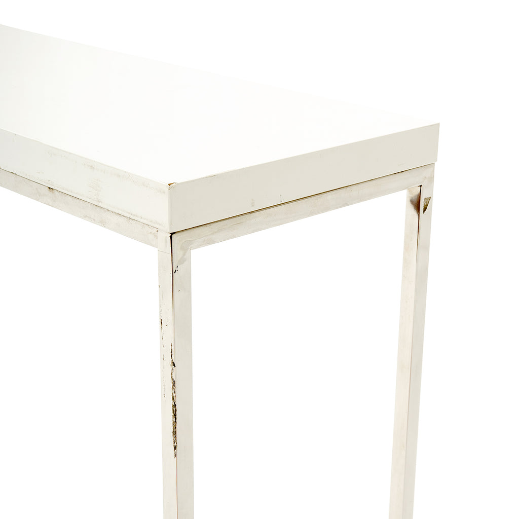 White & Chrome Minimal Console Table